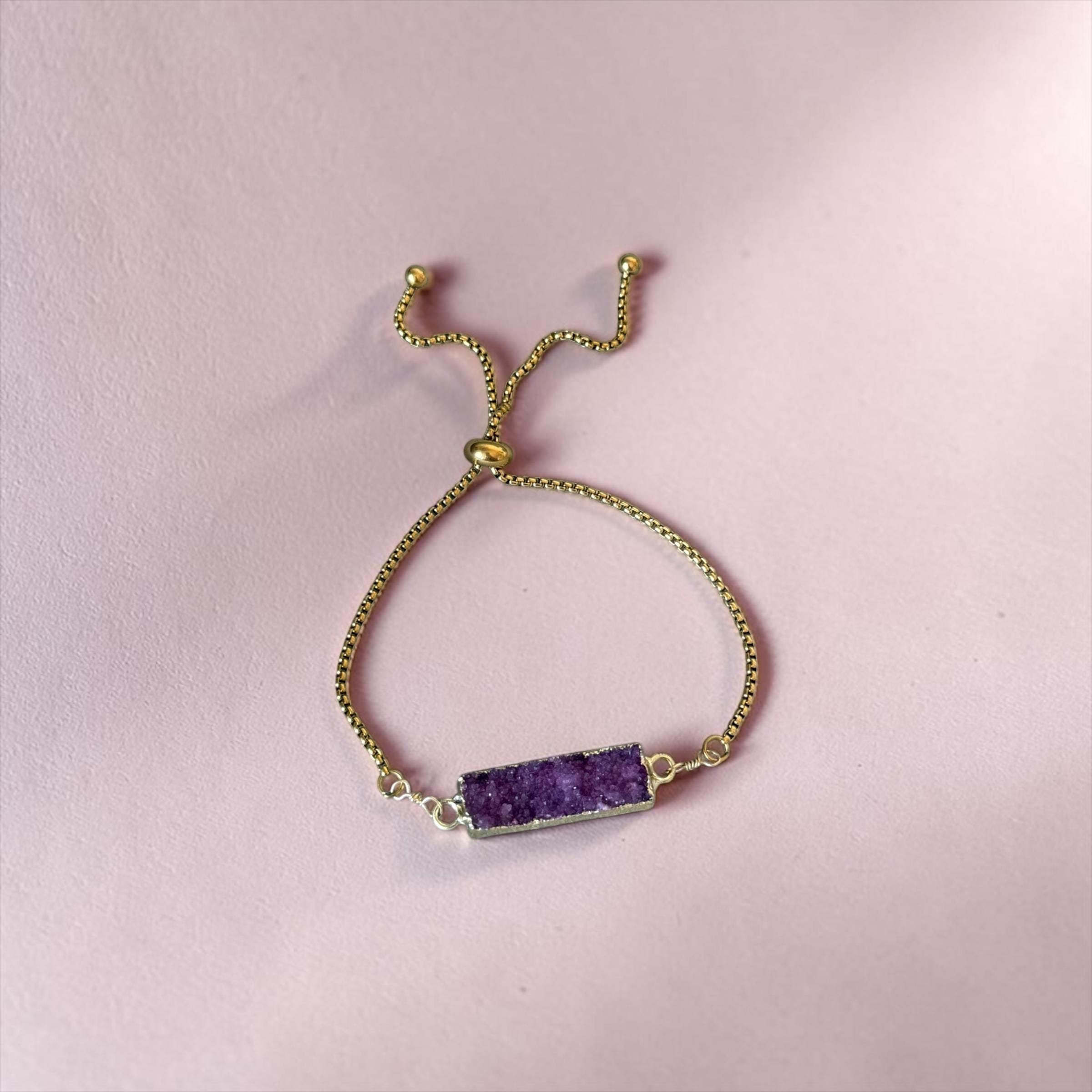 Violet Vice Druzy Bolo Bracelet