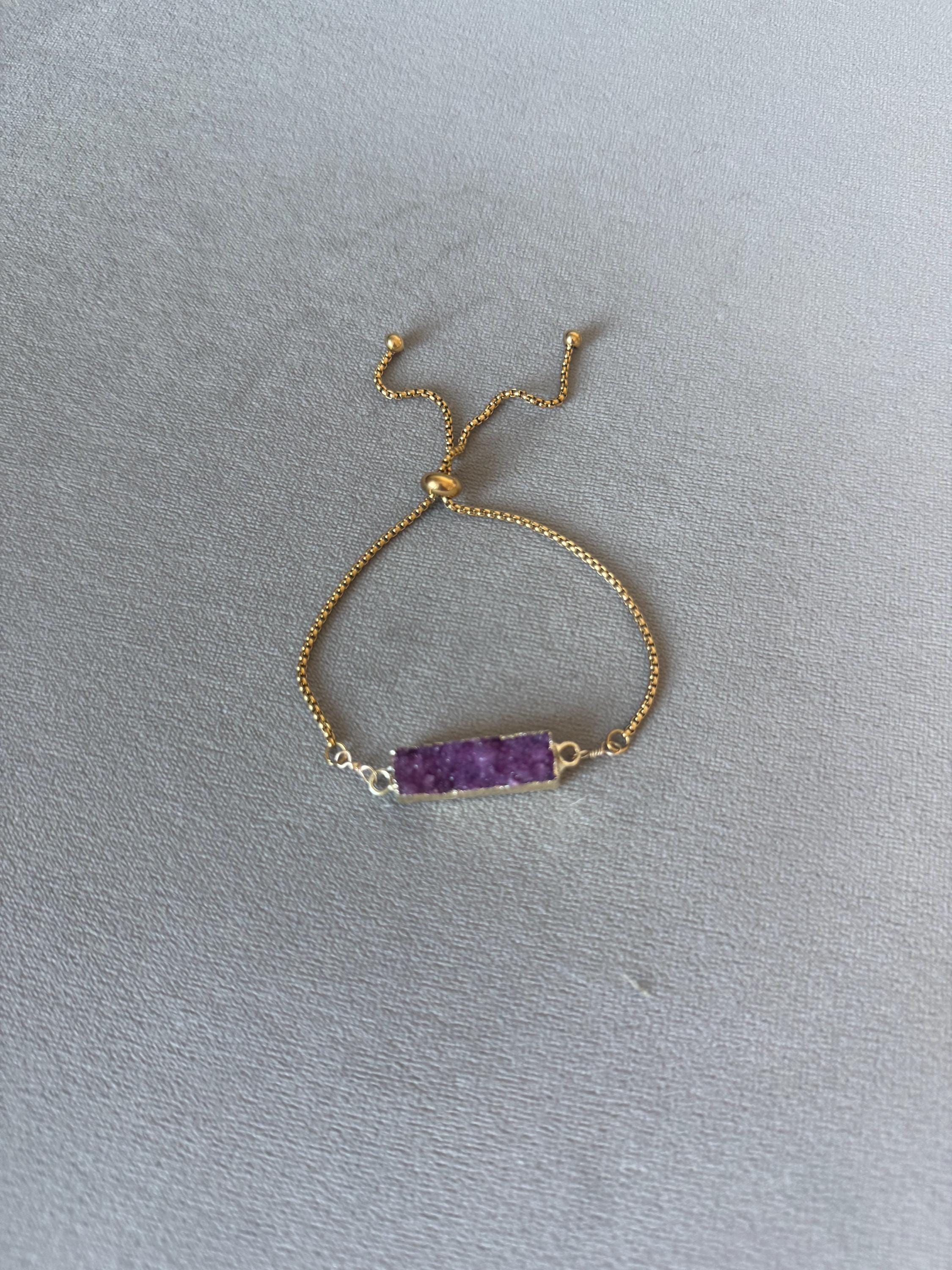 Violet Vice Druzy Bolo Bracelet
