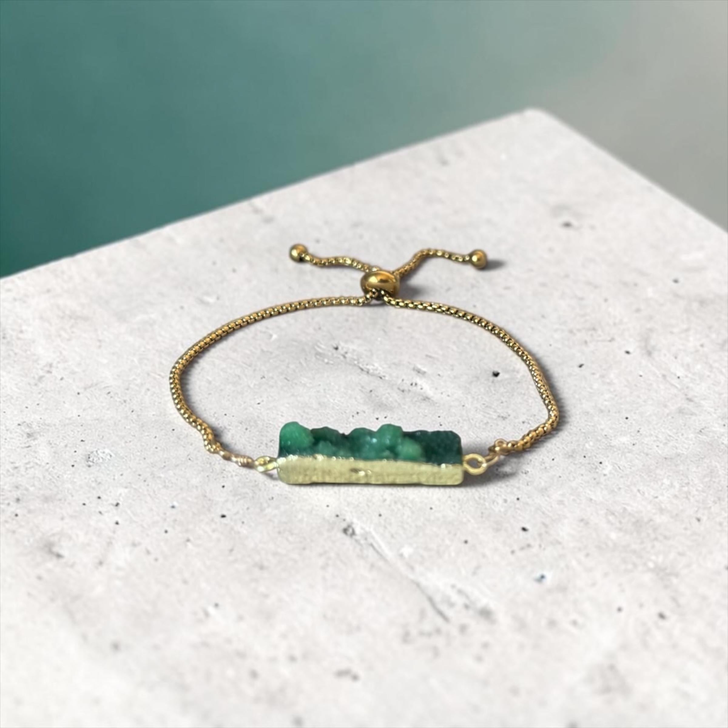 Raw Envy Stone Bolo Bracelet