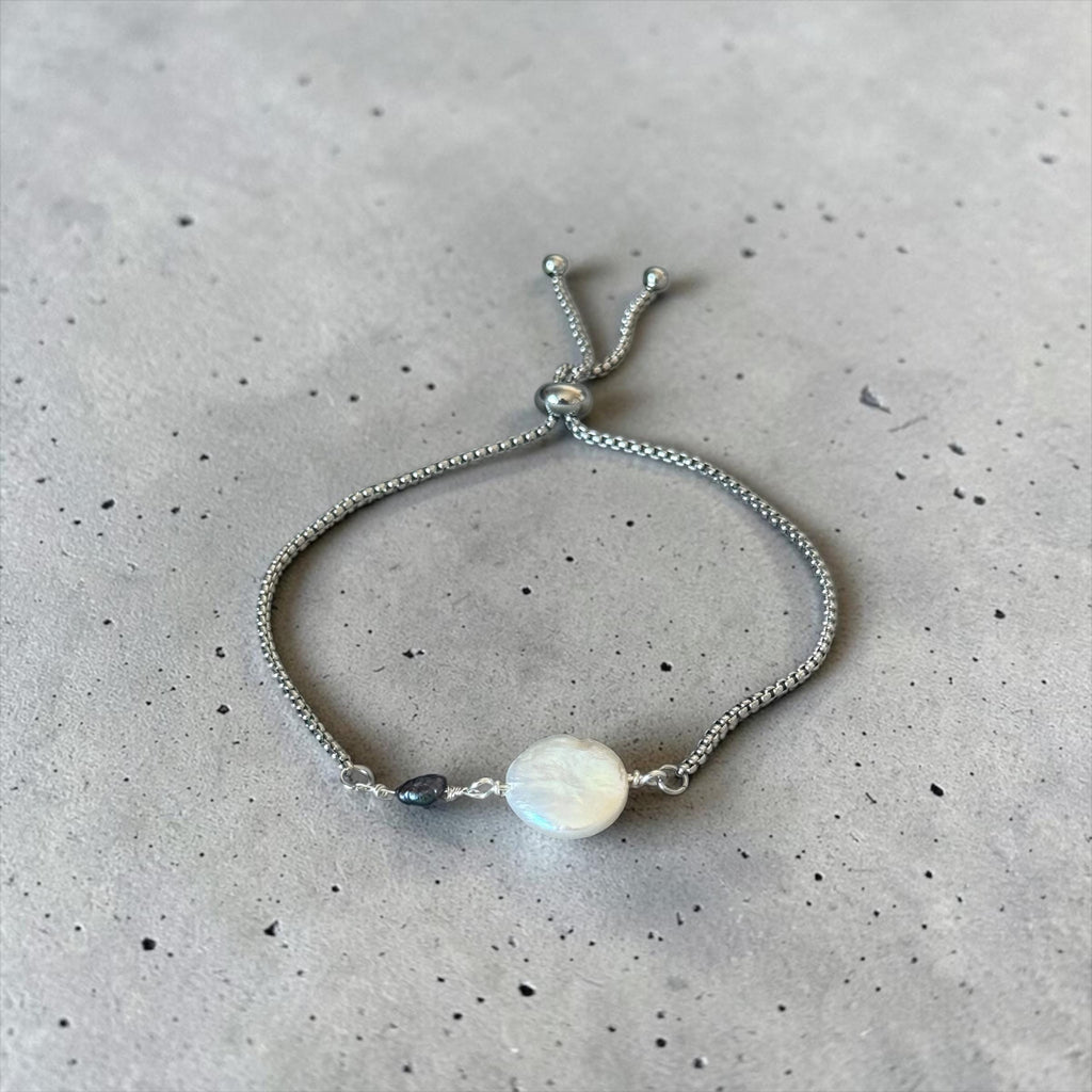 Moonlit Pearl Bolo Bracelet
