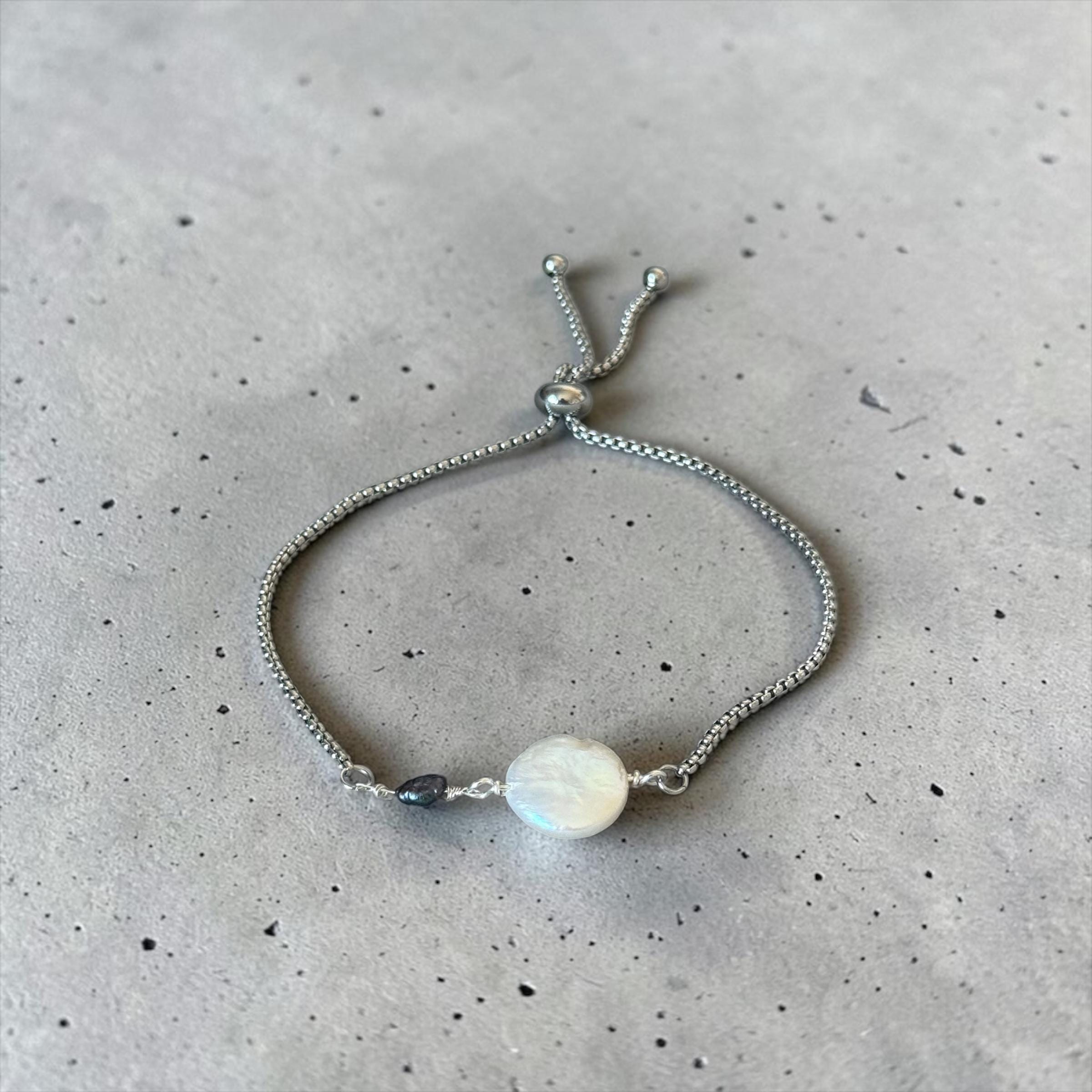 Moonlit Pearl Bolo Bracelet