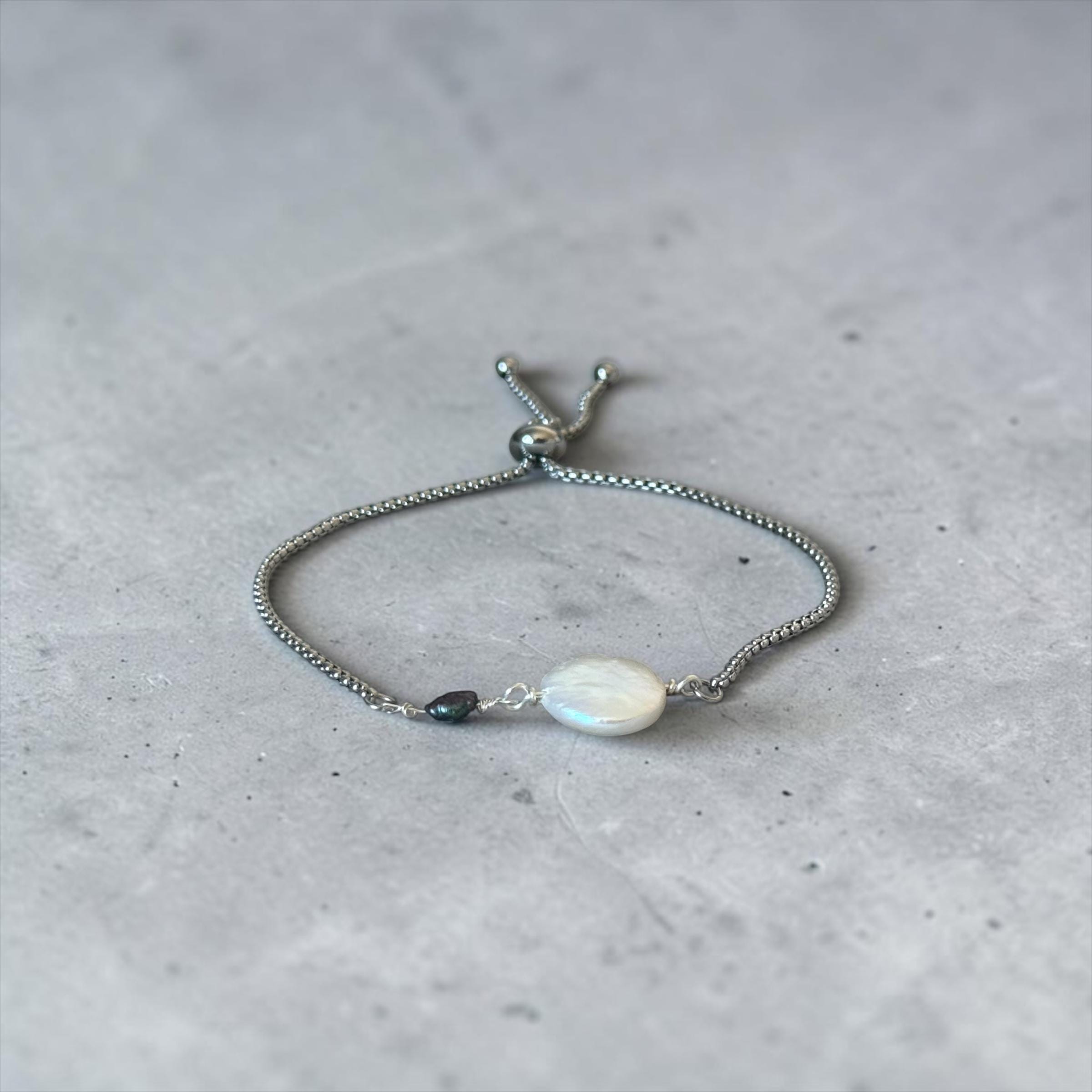 Moonlit Pearl Bolo Bracelet