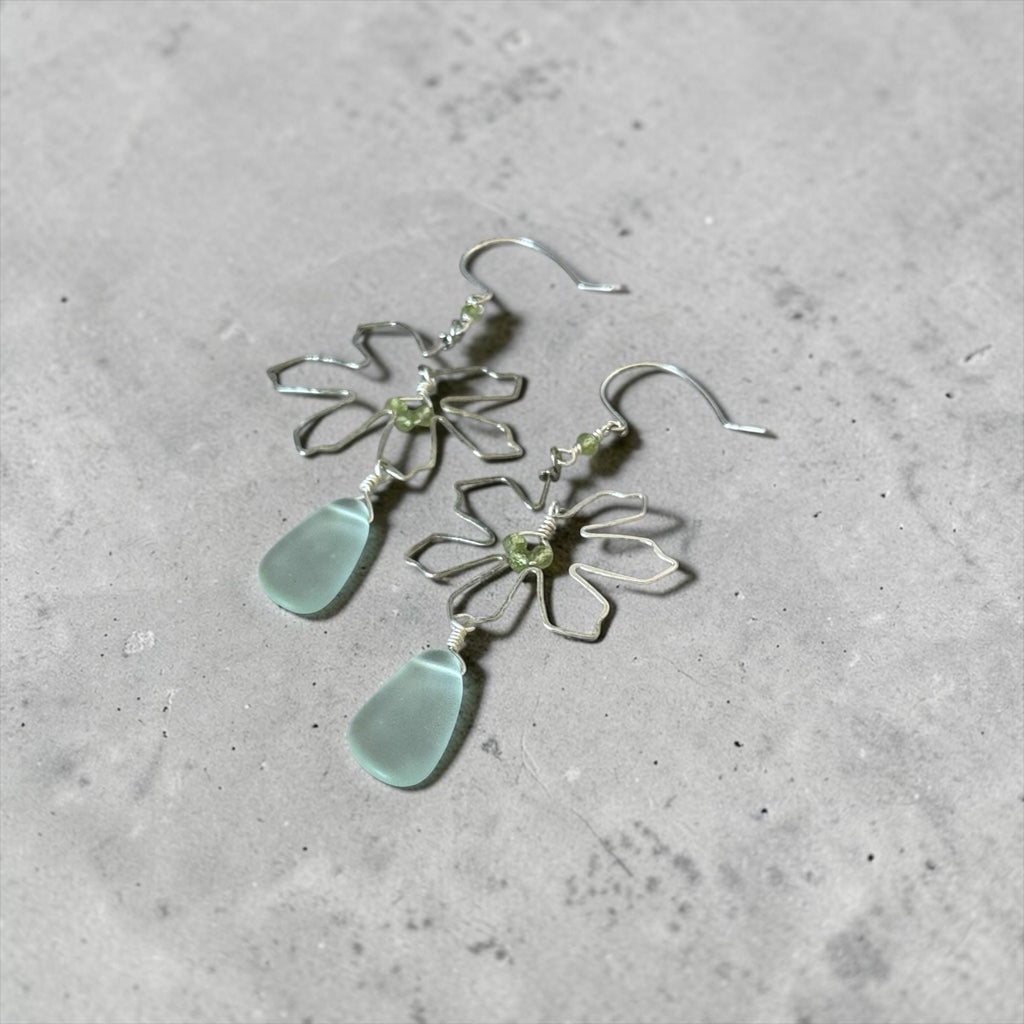 Coastal Couture - Sea Glass Bloom Earrings