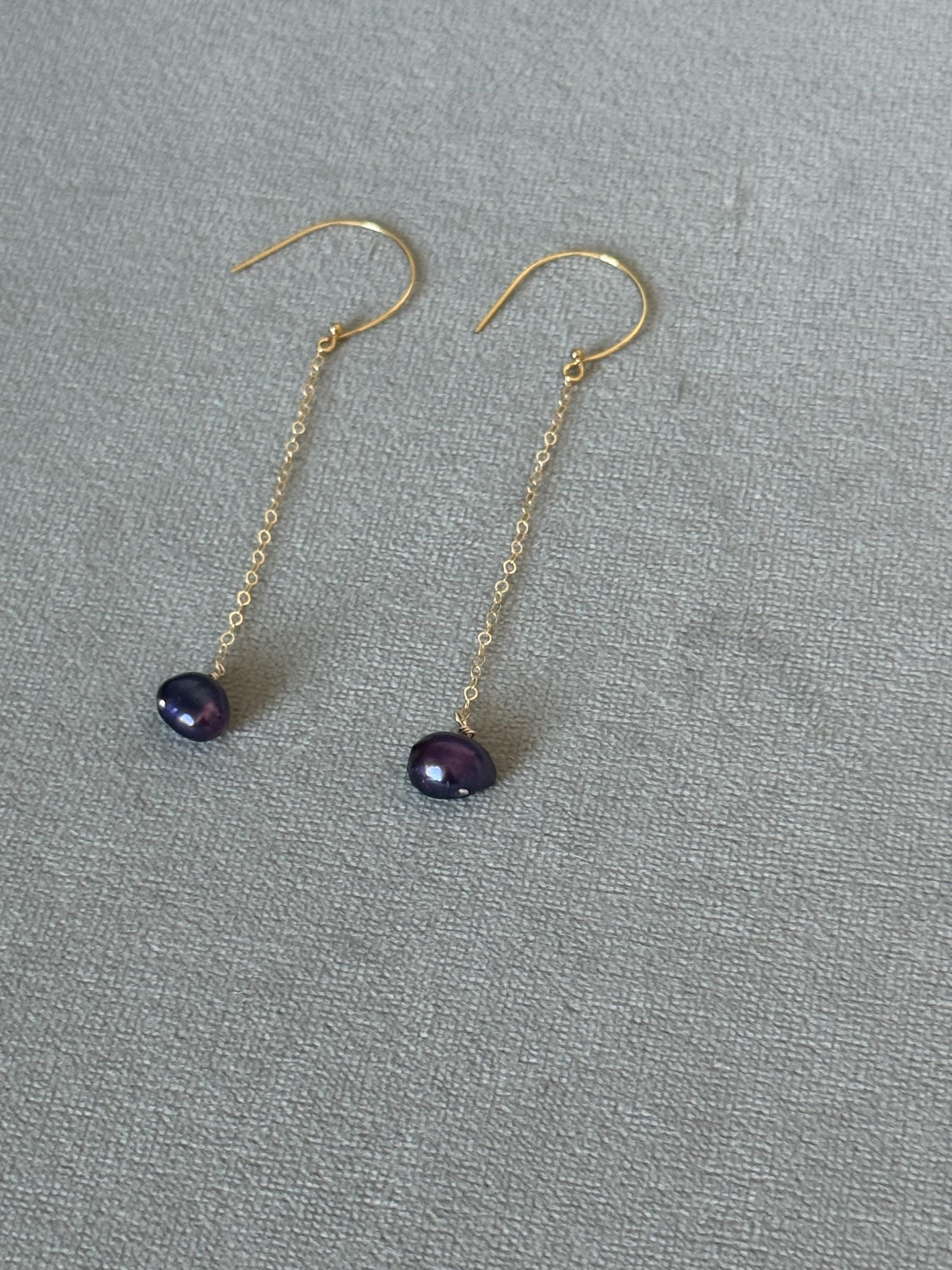 Purple Pearl After Dark Earrings
