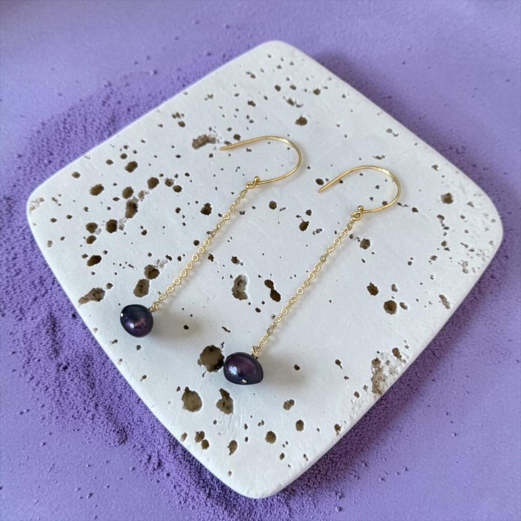 Purple Pearl After Dark Earrings