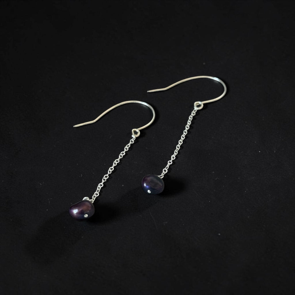 Midnight Pearl Drop Earrings