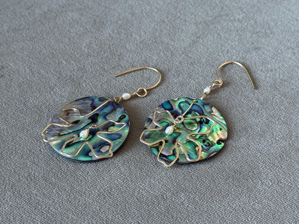 Coastal Couture - Abalone After Dark Earrings