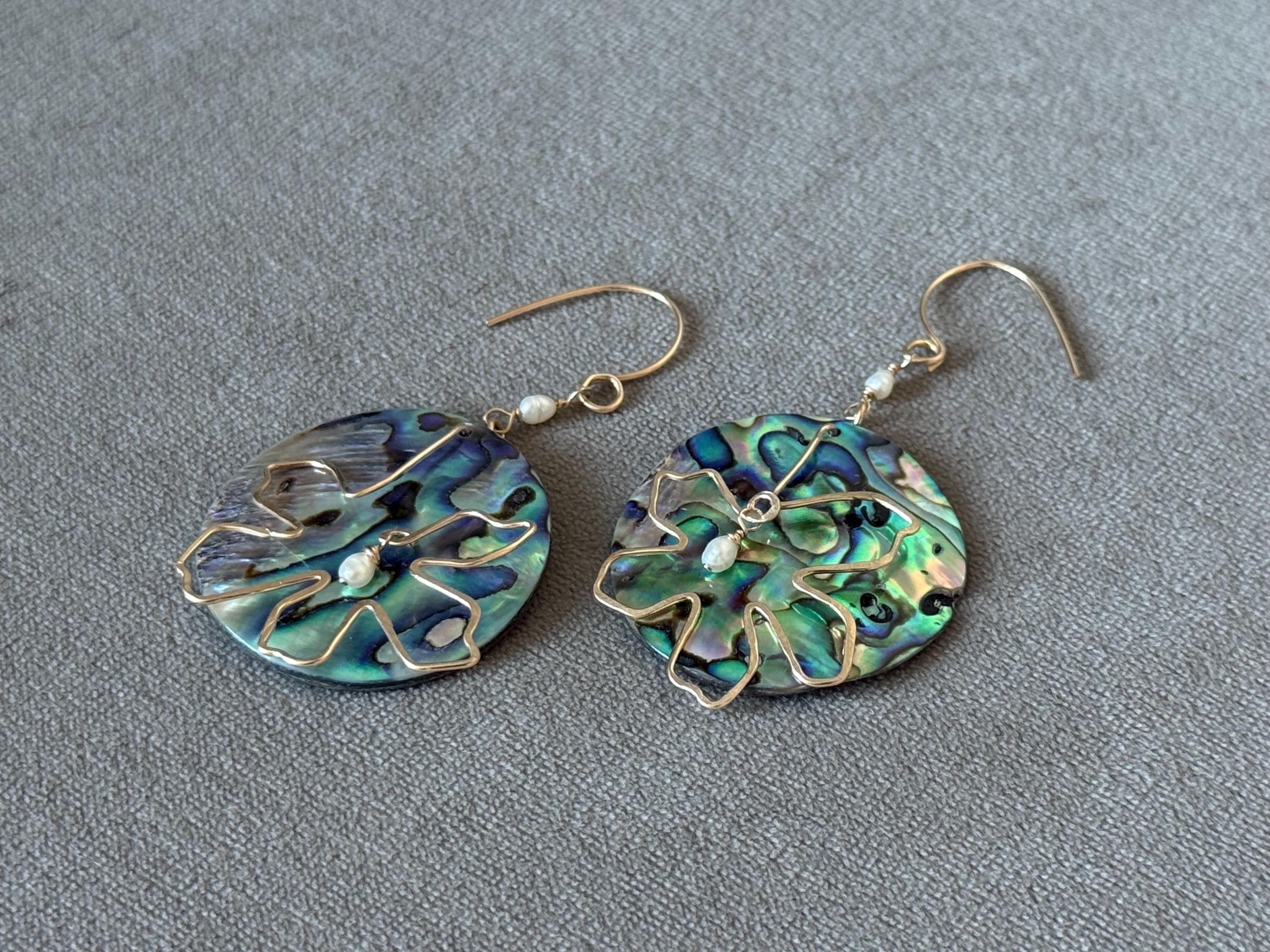 Coastal Couture - Abalone After Dark Earrings