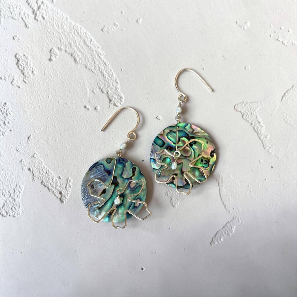 Coastal Couture - Abalone After Dark Earrings