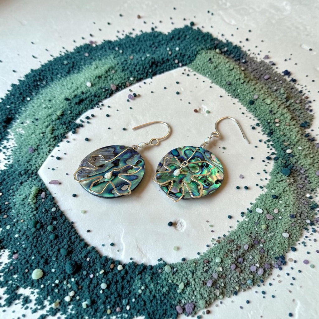 Coastal Couture - Abalone After Dark Earrings