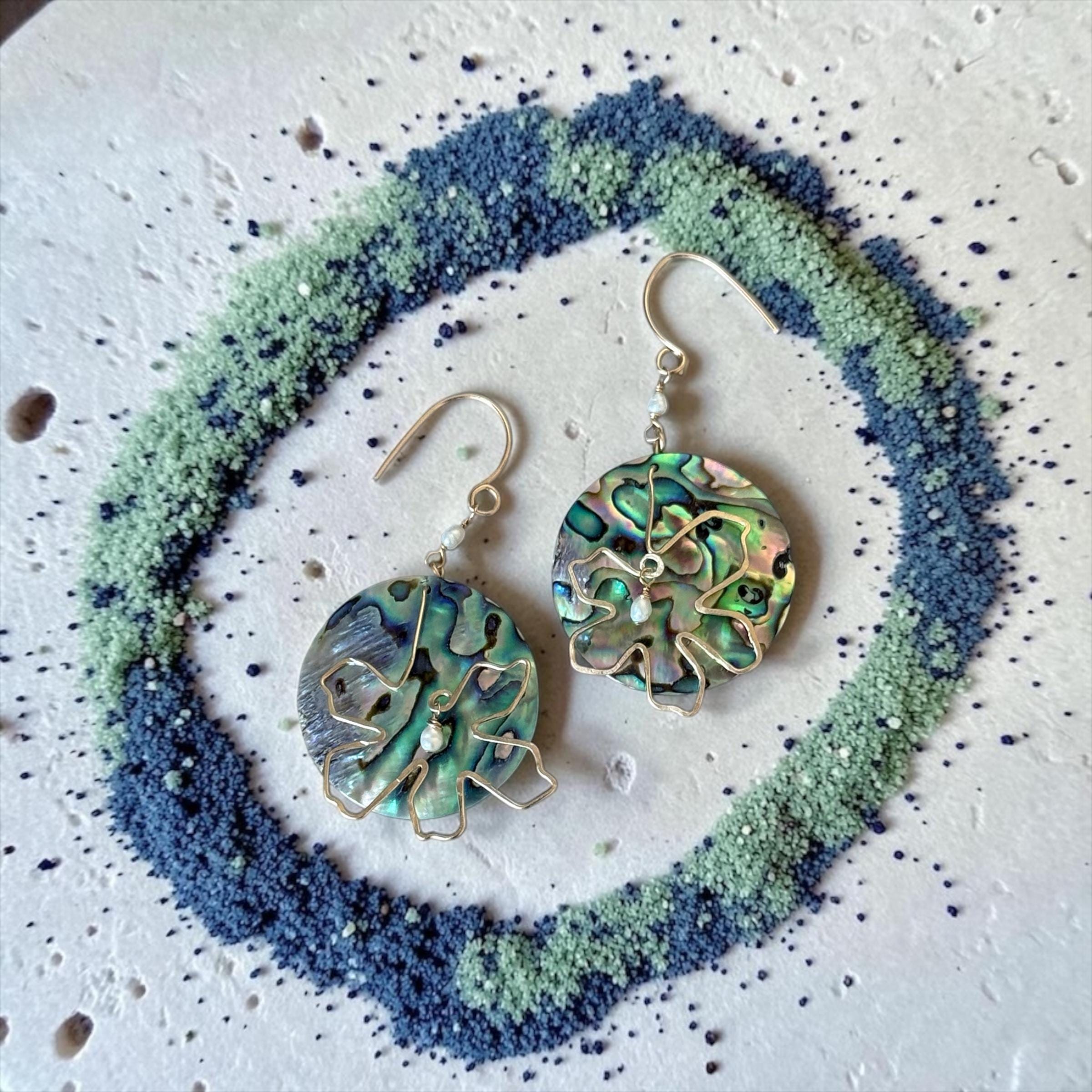 Coastal Couture - Abalone After Dark Earrings