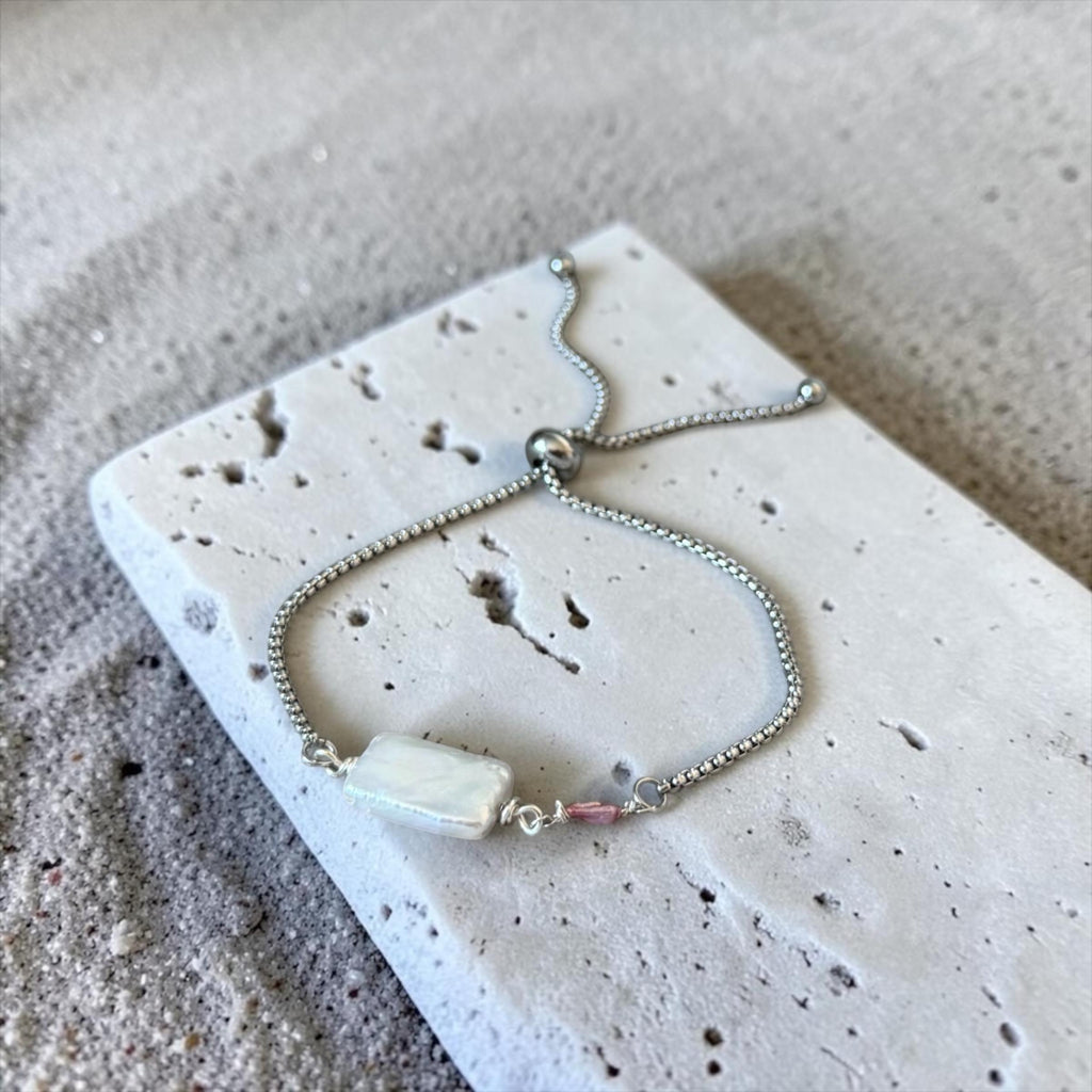Silver Siren Pearl Bolo Bracelet