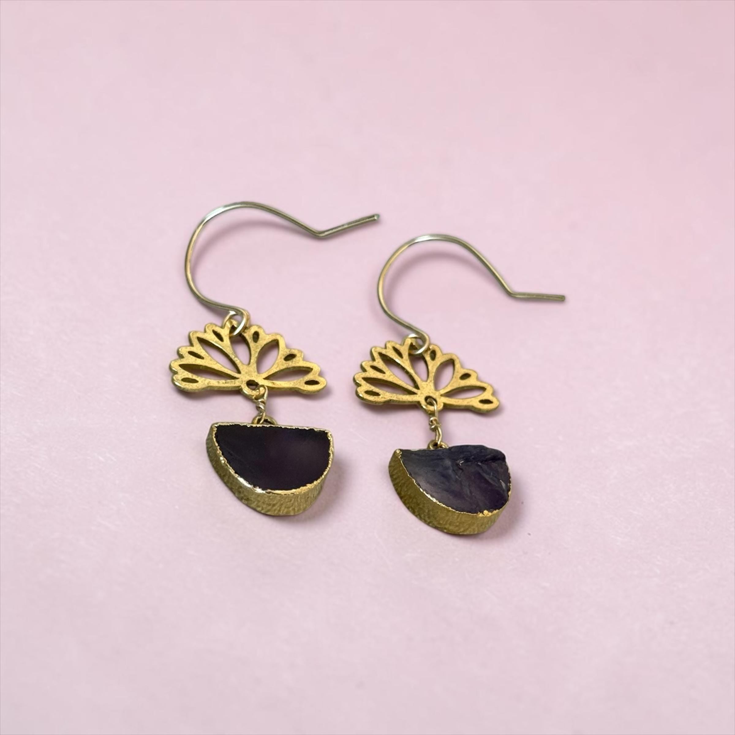 Midnight Lotus Earrings