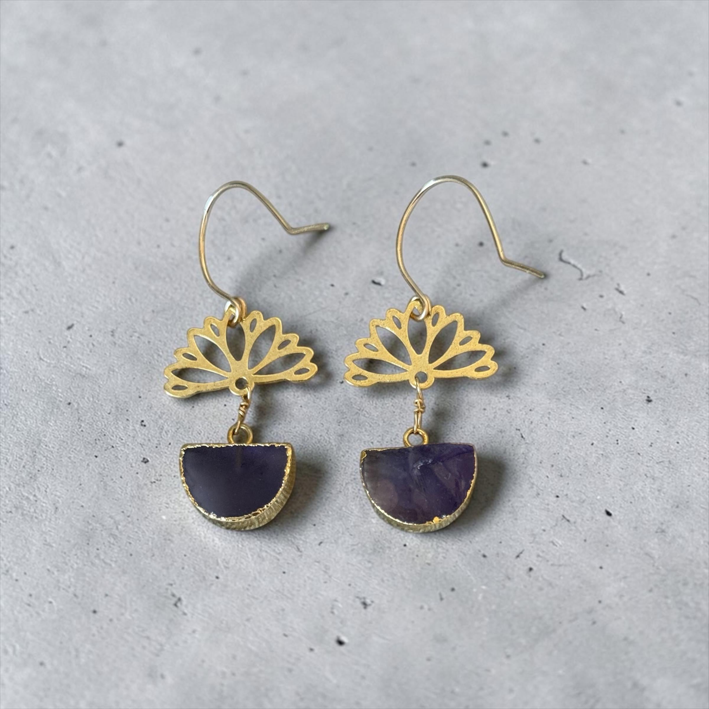 Midnight Lotus Earrings