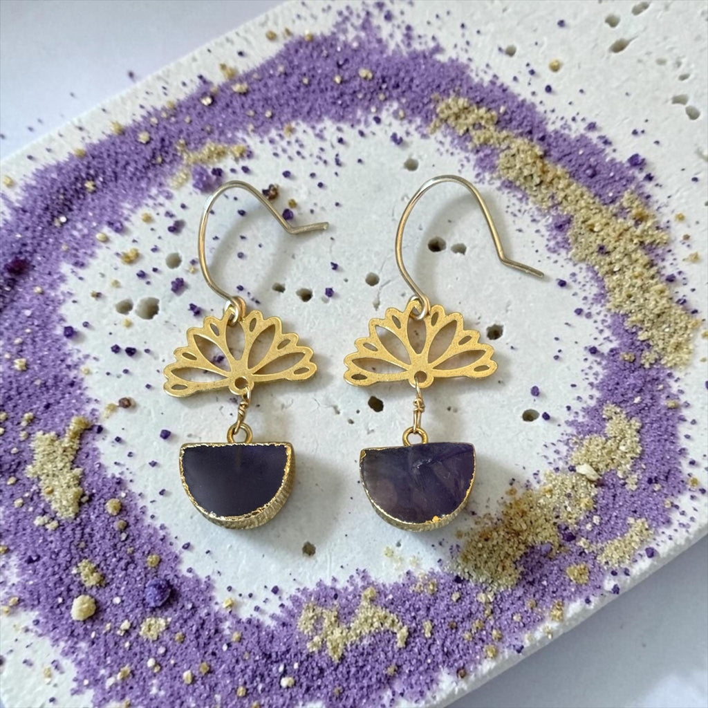 Midnight Lotus Earrings