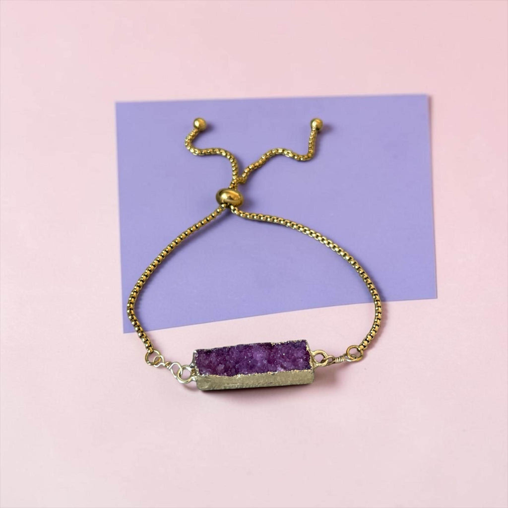 Violet Vice Druzy Bolo Bracelet