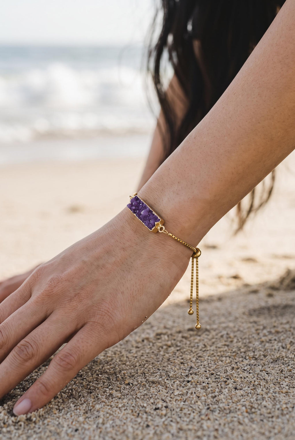 Violet Vice Druzy Bolo Bracelet