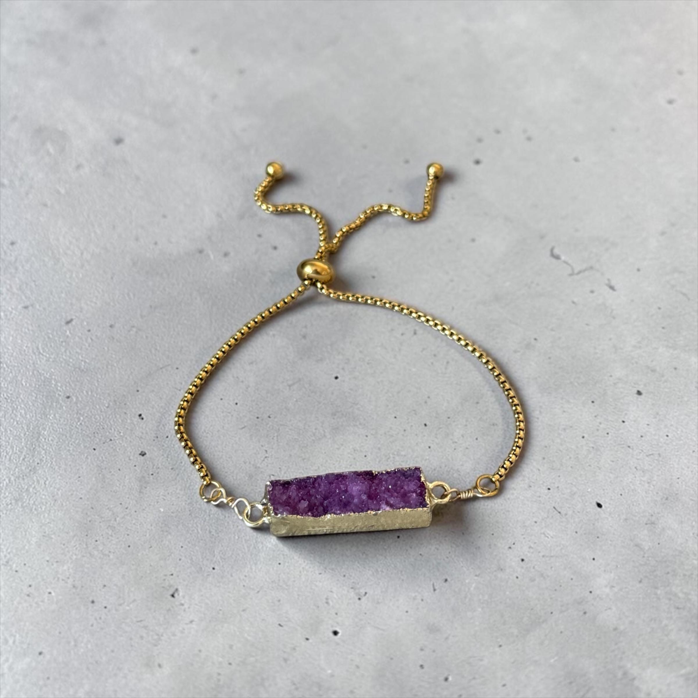 Violet Vice Druzy Bolo Bracelet