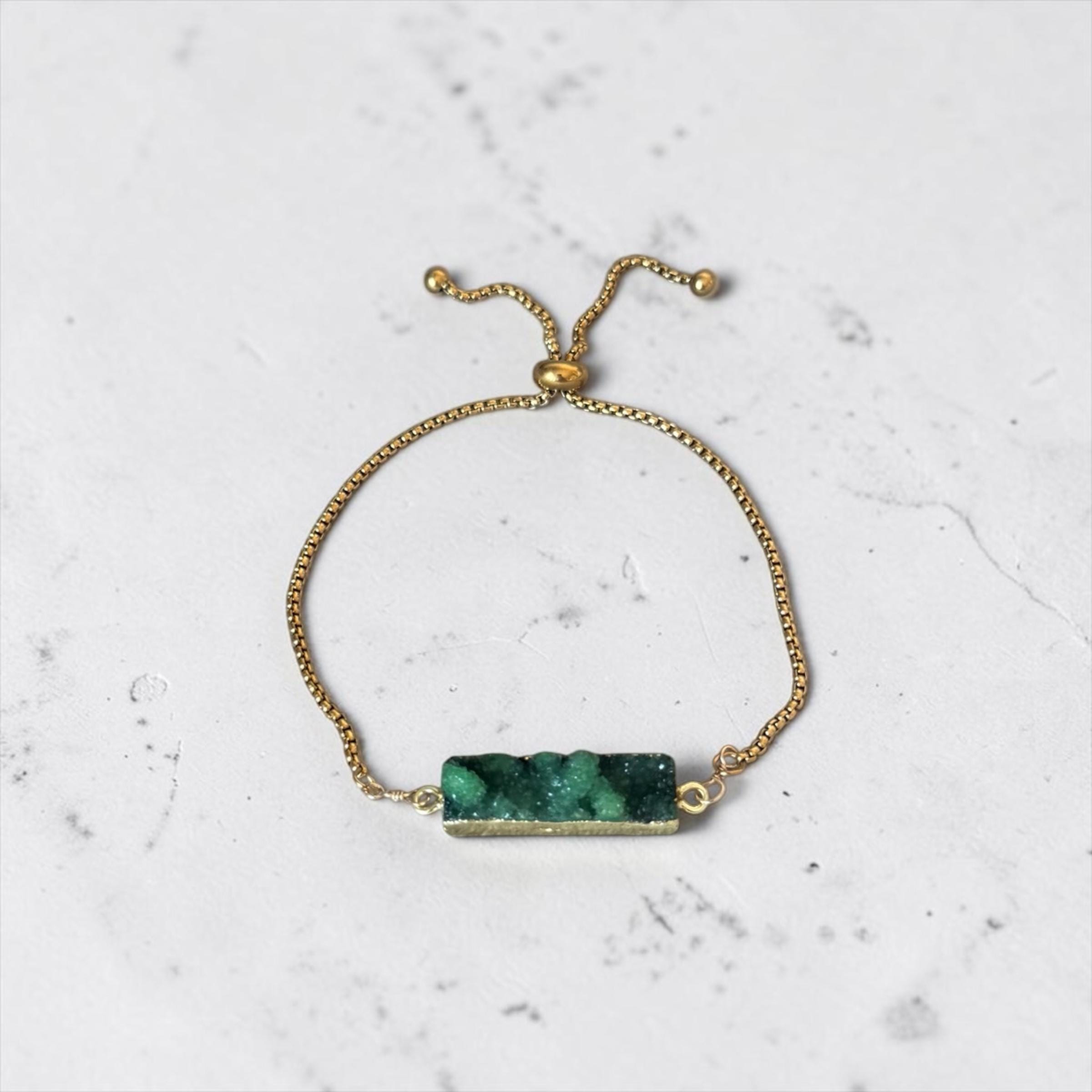 Raw Envy Stone Bolo Bracelet