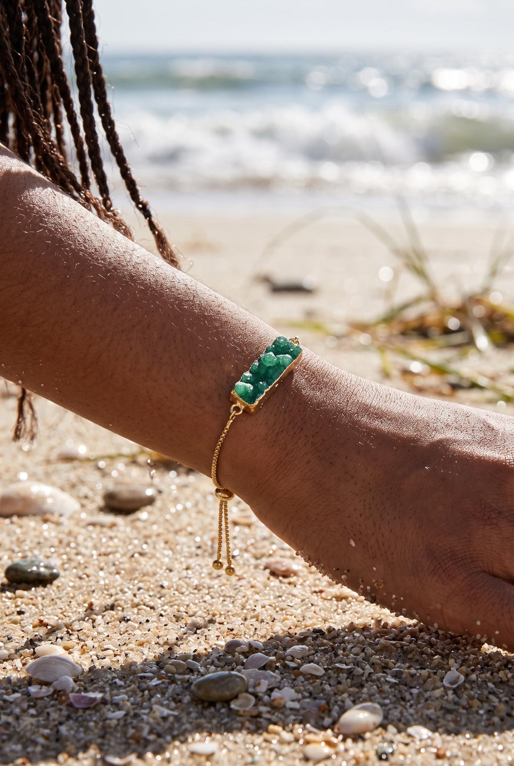 Raw Envy Stone Bolo Bracelet
