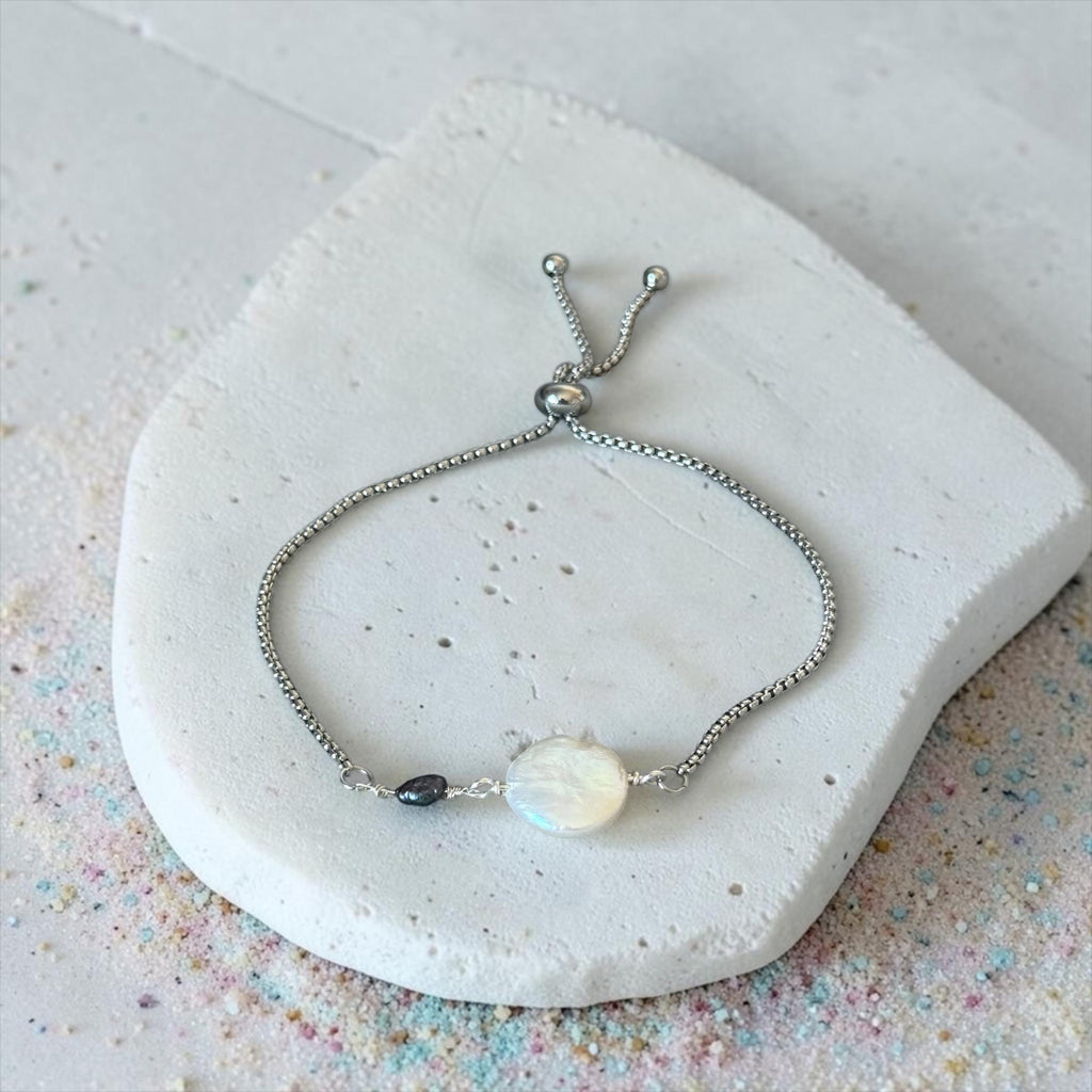 Moonlit Pearl Bolo Bracelet