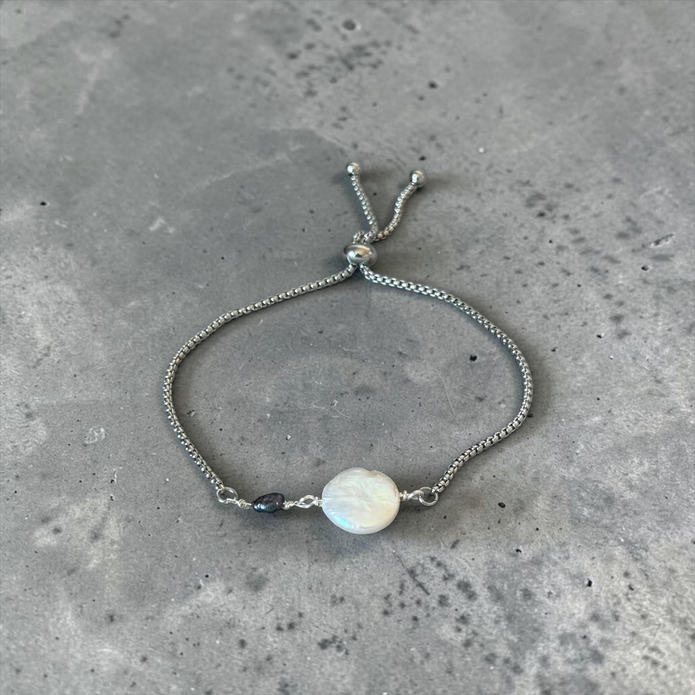 Moonlit Pearl Bolo Bracelet