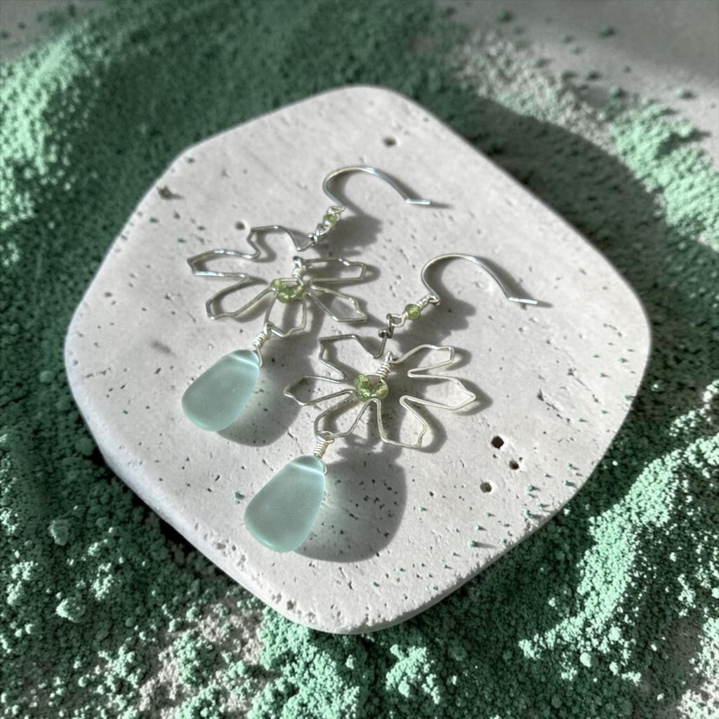 Coastal Couture - Sea Glass Bloom Earrings