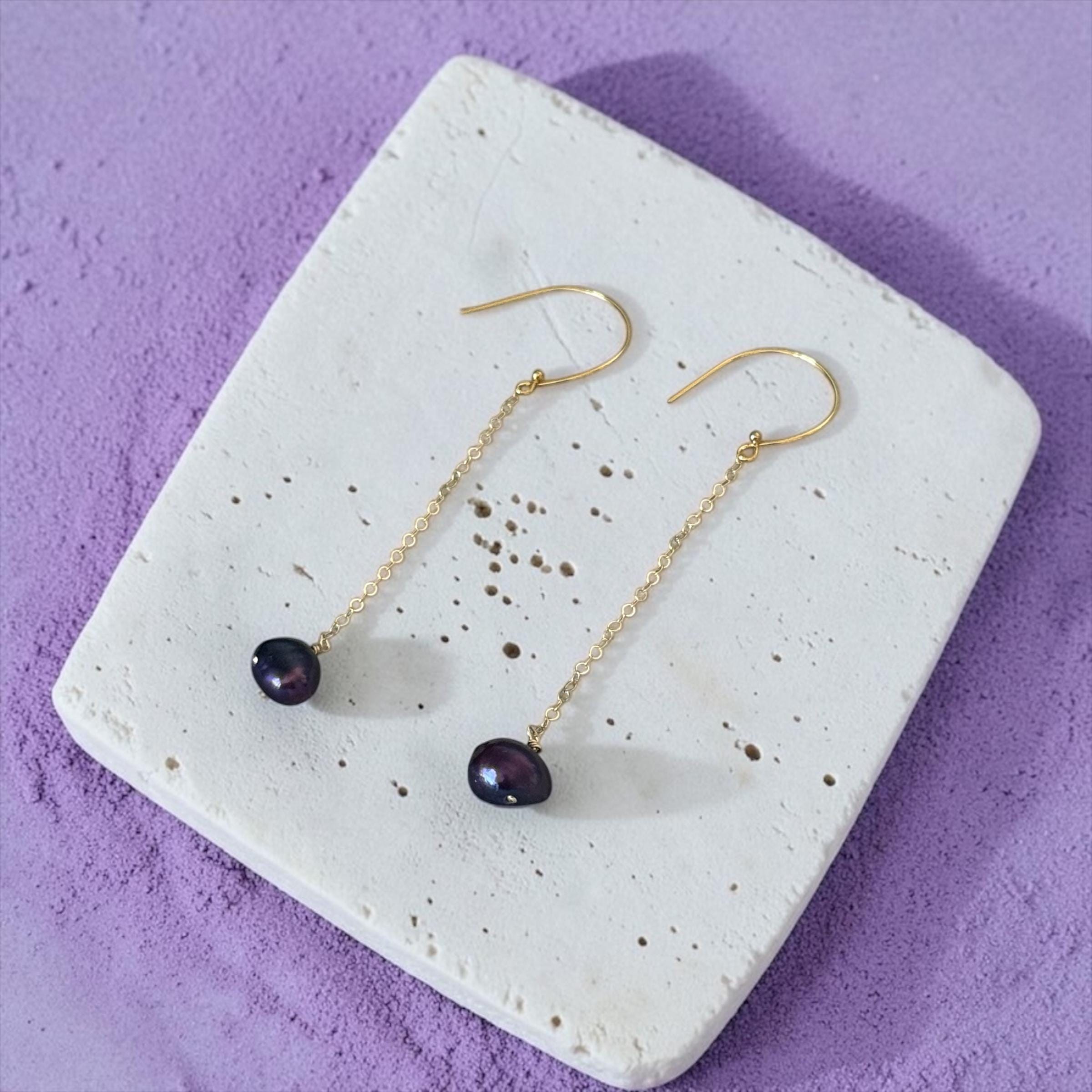 Purple Pearl After Dark Earrings