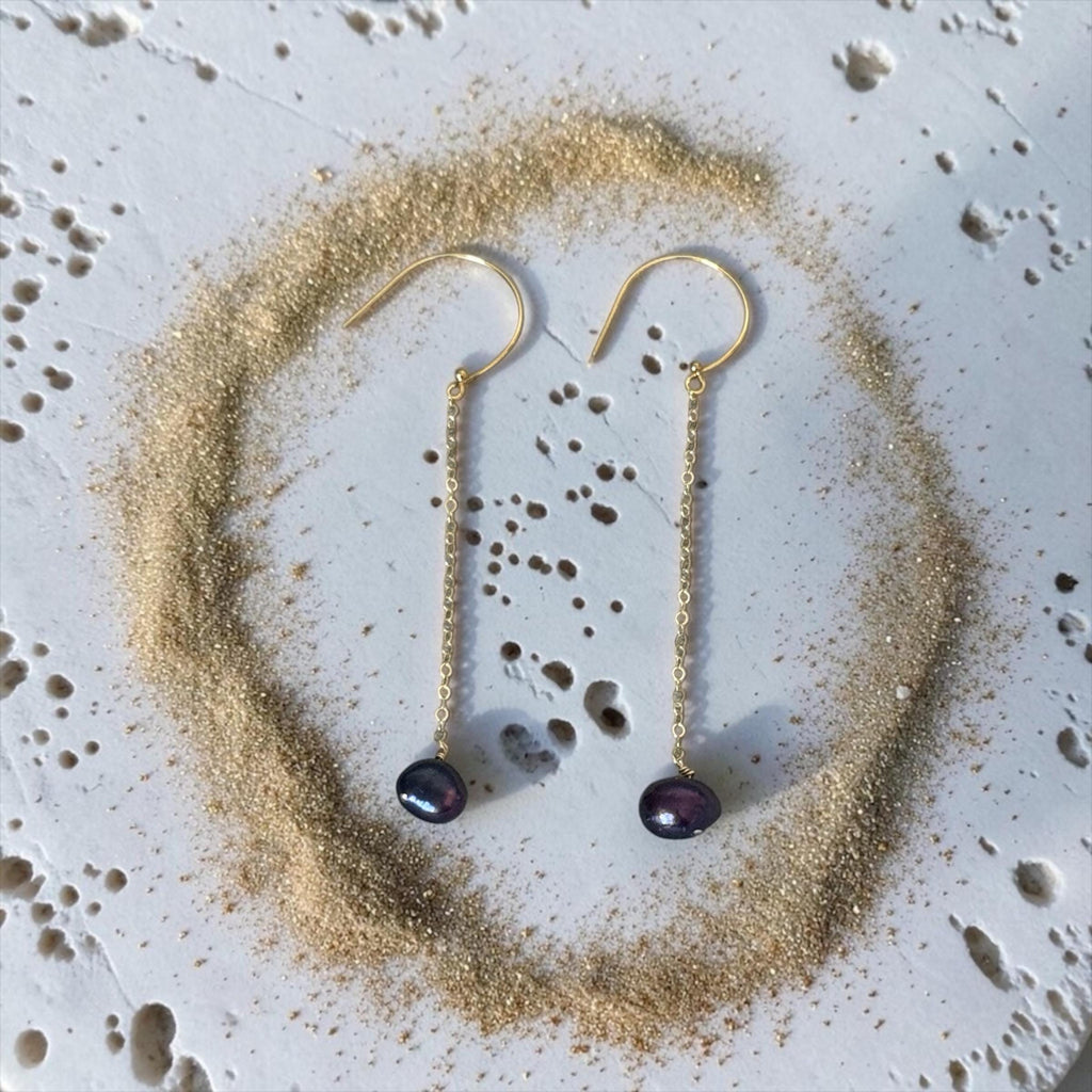 Purple Pearl After Dark Earrings