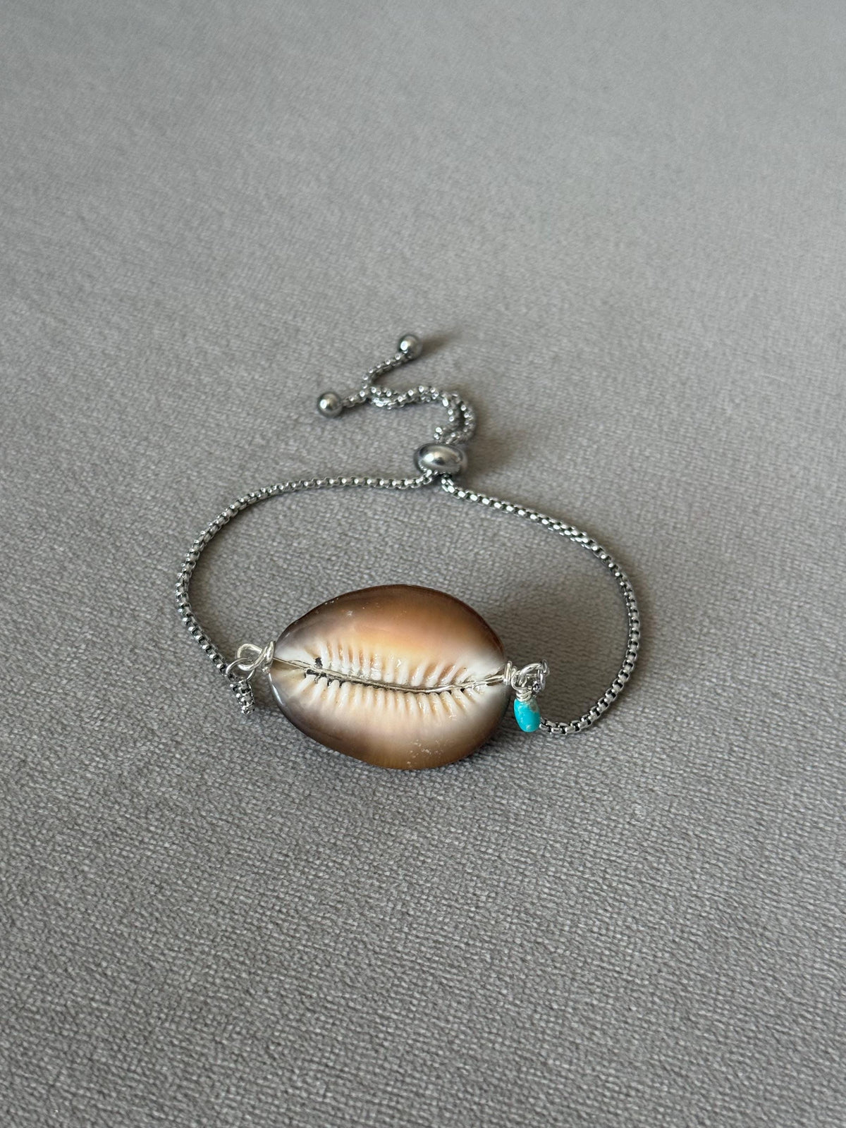 Sea Goddess Cowrie Bolo Bracelet - Sterling Silver