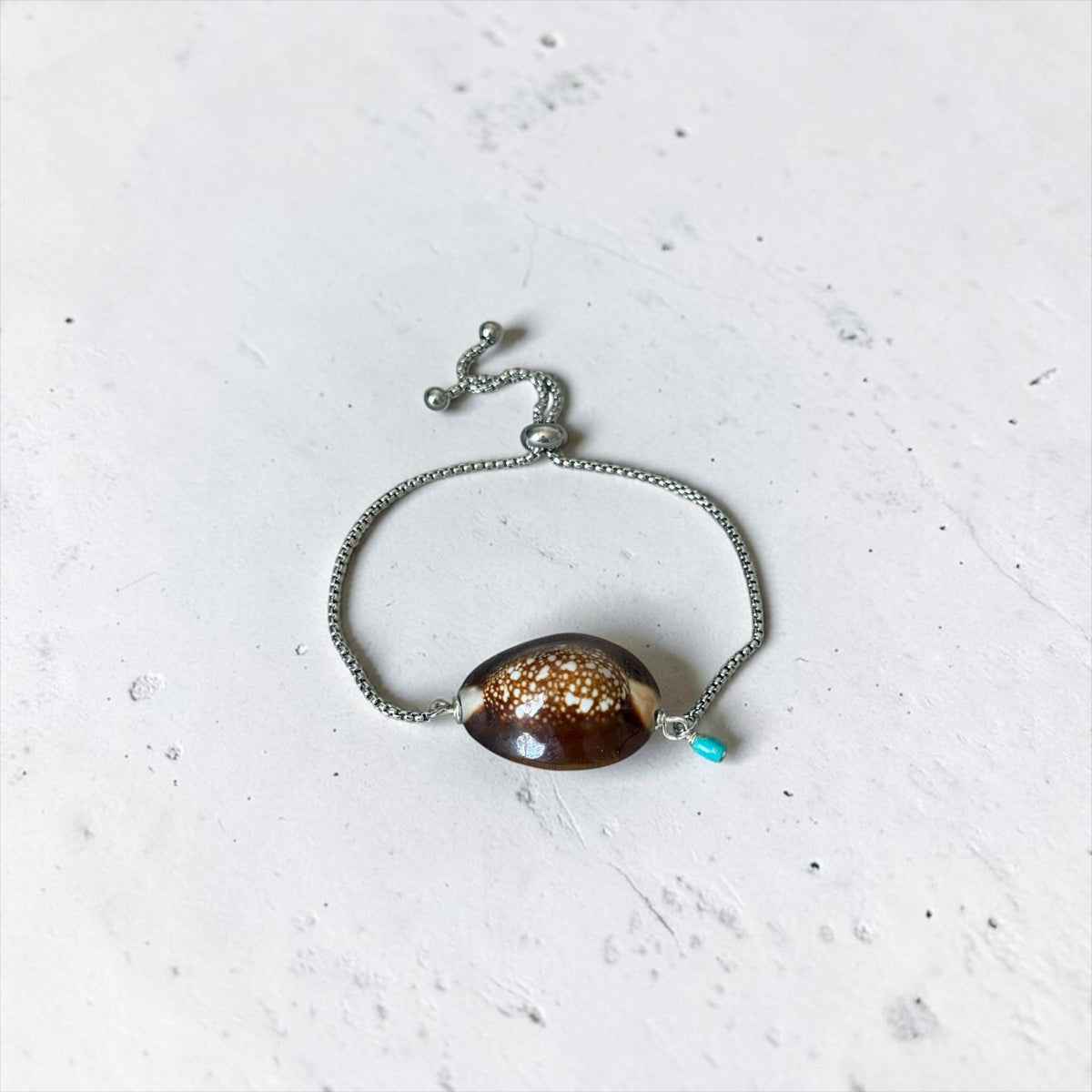 Sea Goddess Cowrie Bolo Bracelet - Sterling Silver