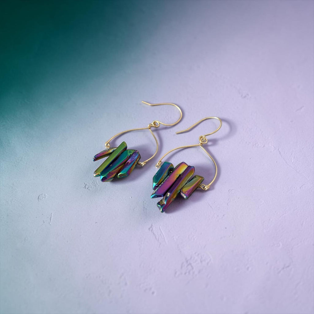 Golden Aura Milky Quartz Earrings
