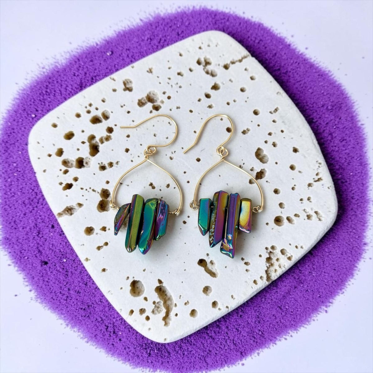 Golden Aura Milky Quartz Earrings