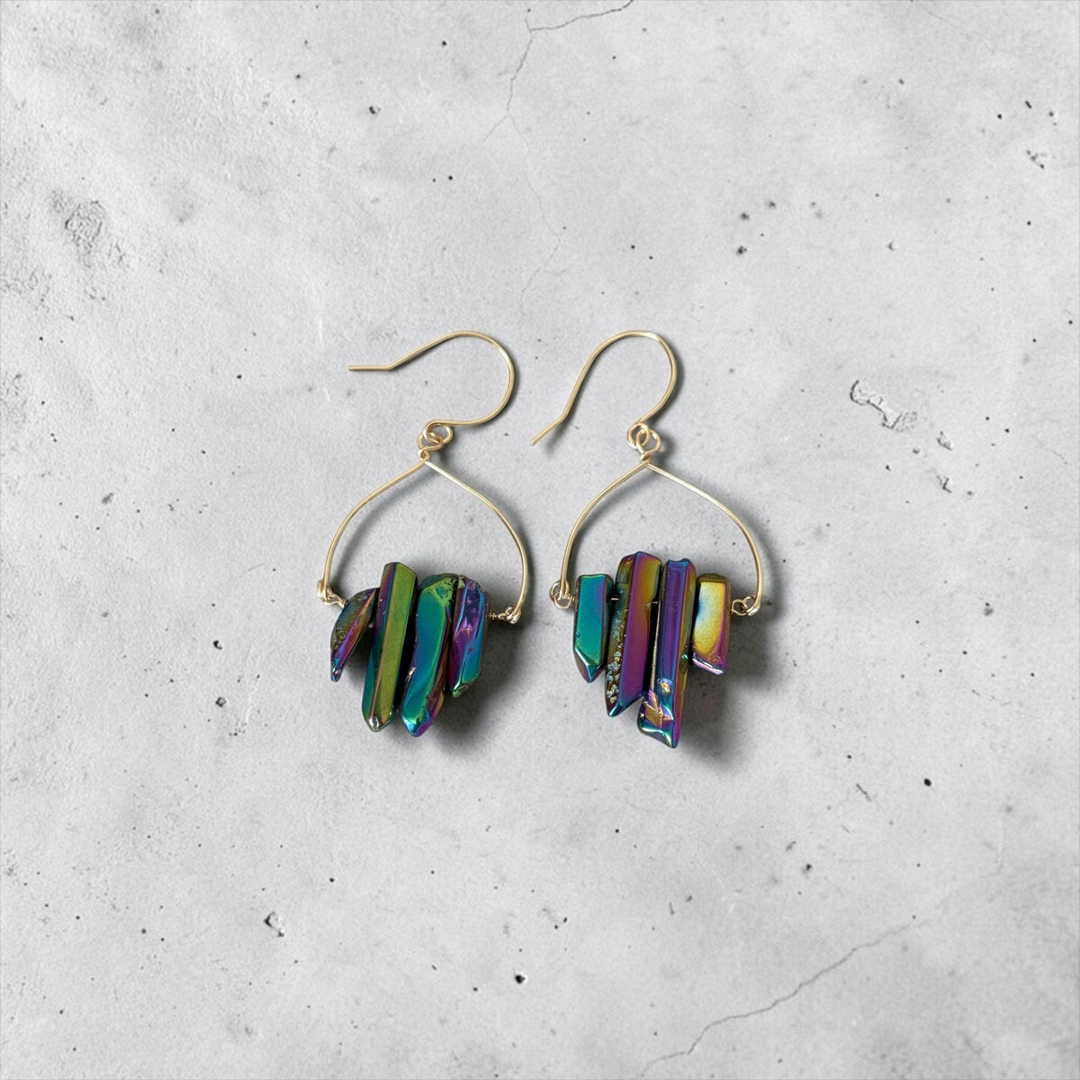 Golden Aura Milky Quartz Earrings