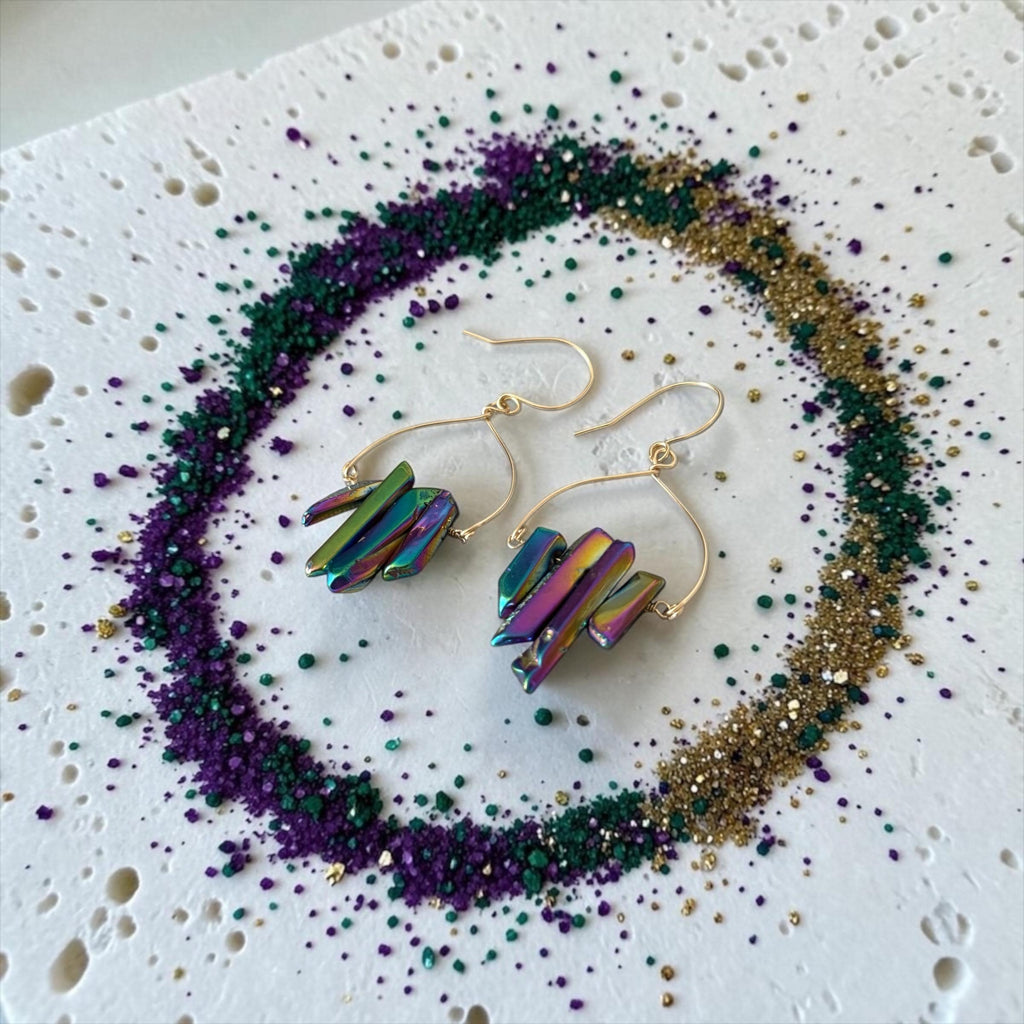 Golden Aura Milky Quartz Earrings