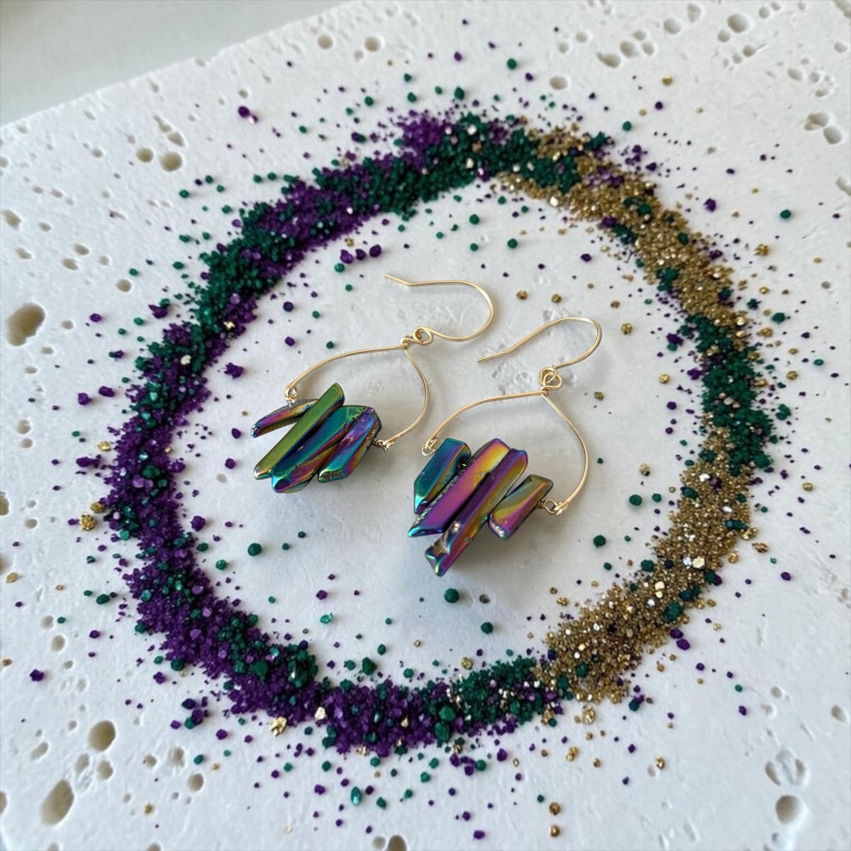 Golden Aura Milky Quartz Earrings