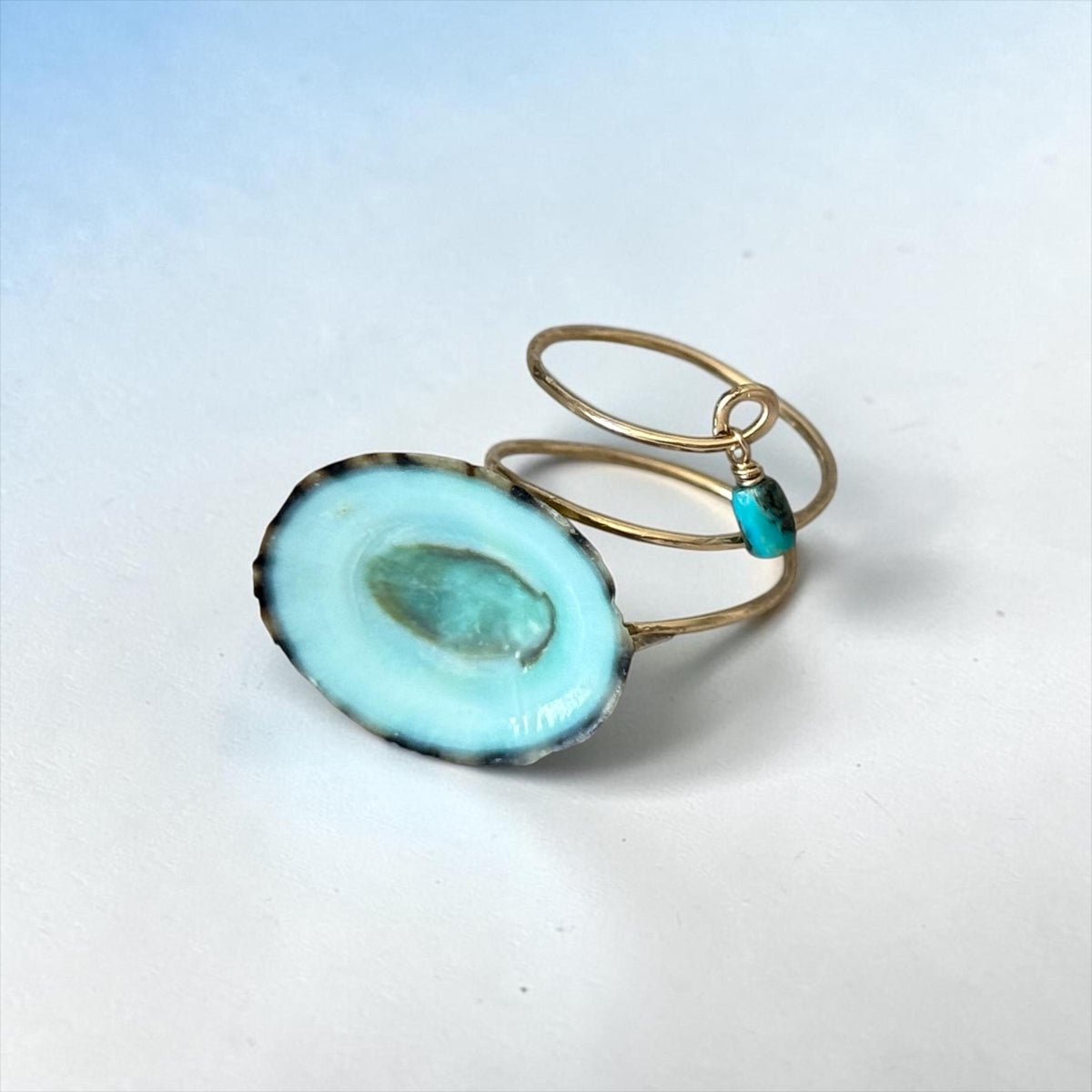 Tidal Opihi Hammered Hawaiian Ring
