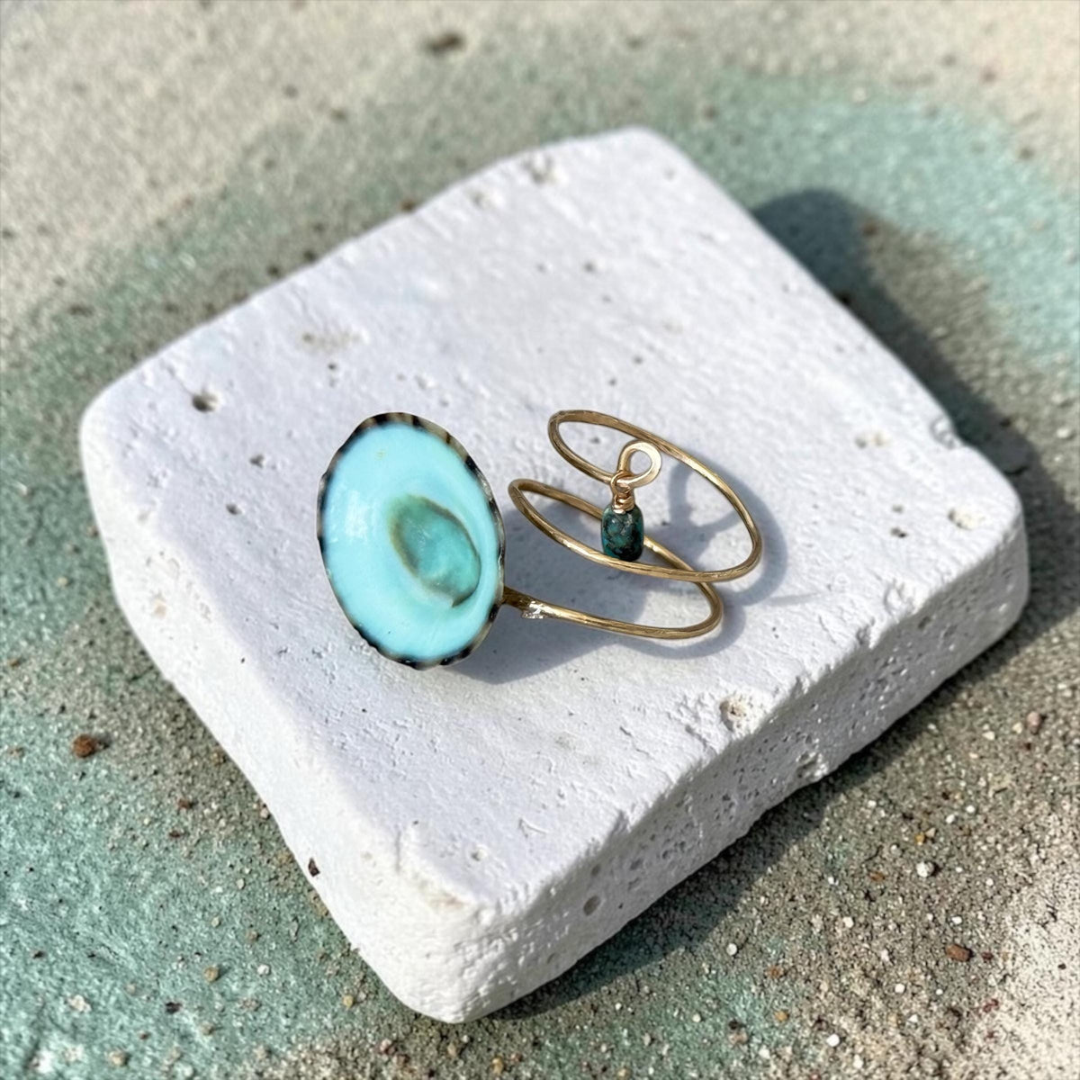 Tidal Opihi Hammered Hawaiian Ring