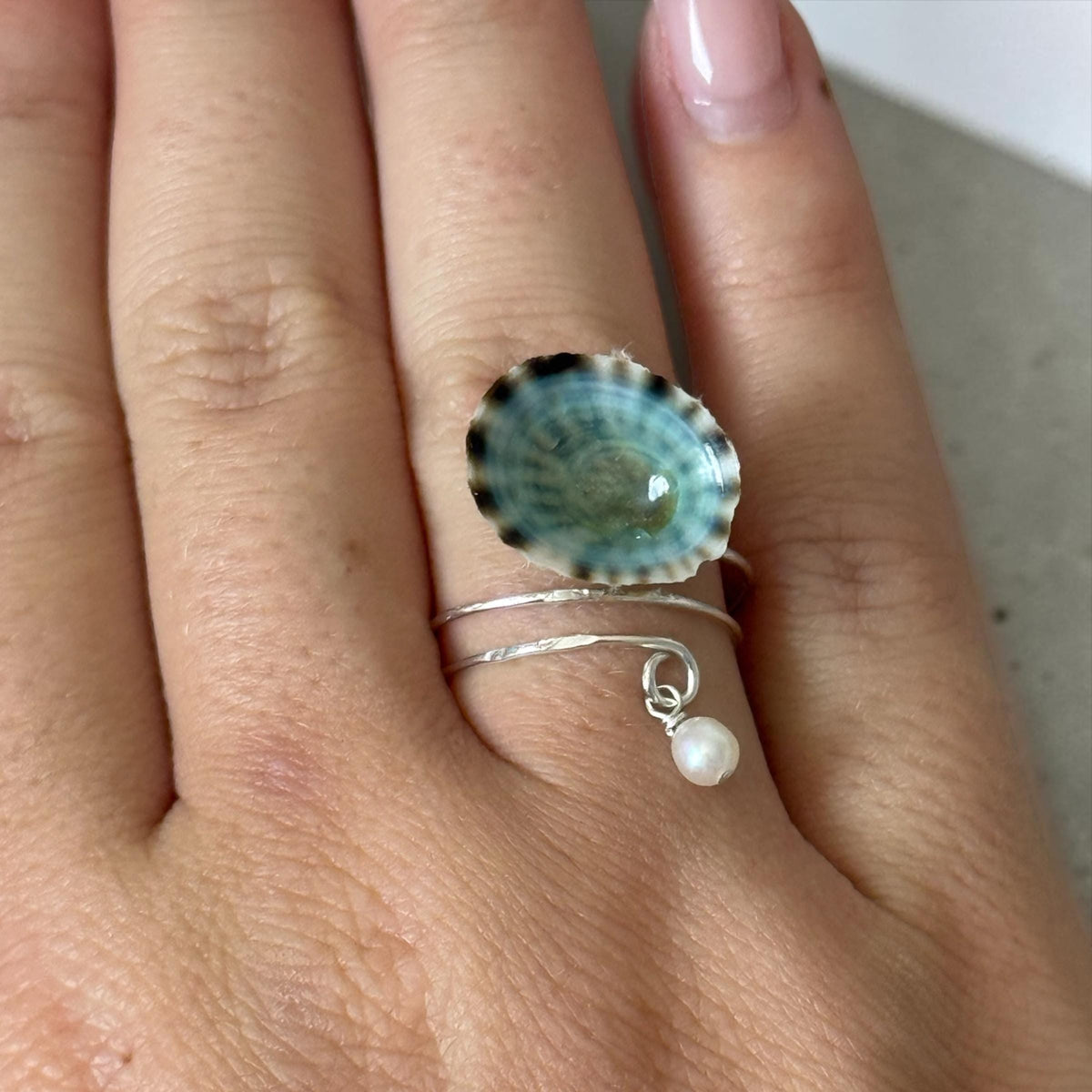 Tidal Opihi Hammered Hawaiian Ring - Sterling Silver