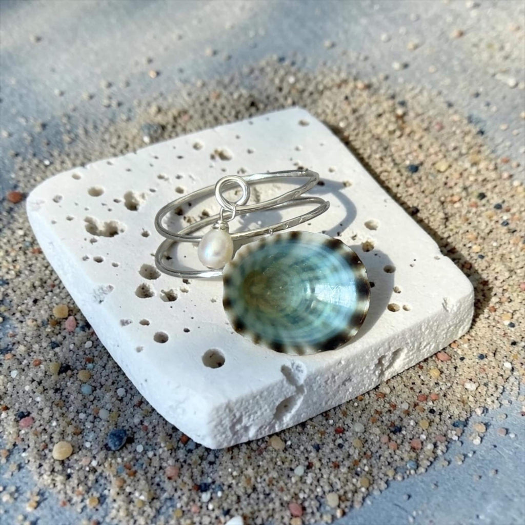 Tidal Opihi Hammered Hawaiian Ring - Sterling Silver