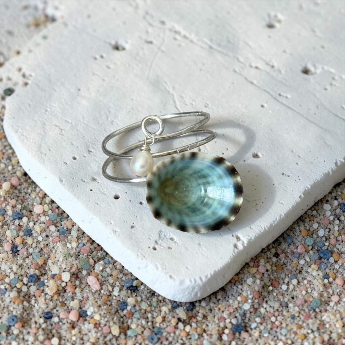 Tidal Opihi Hammered Hawaiian Ring - Sterling Silver