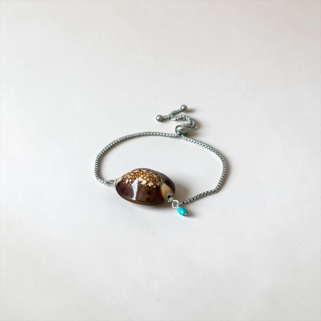 Sea Goddess Cowrie Bolo Bracelet - Sterling Silver