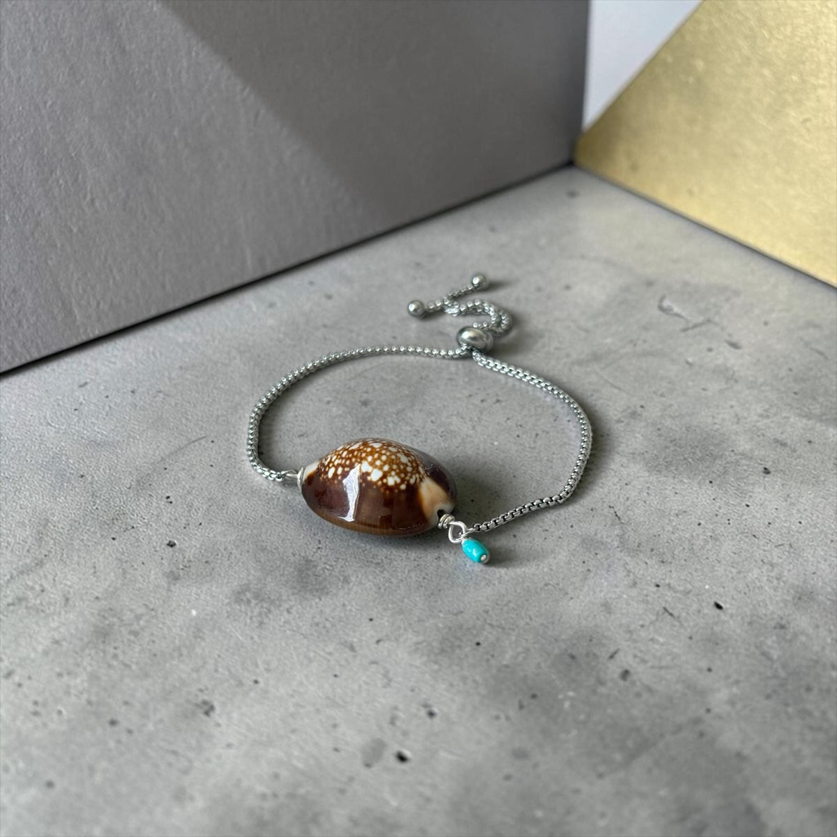 Sea Goddess Cowrie Bolo Bracelet - Sterling Silver