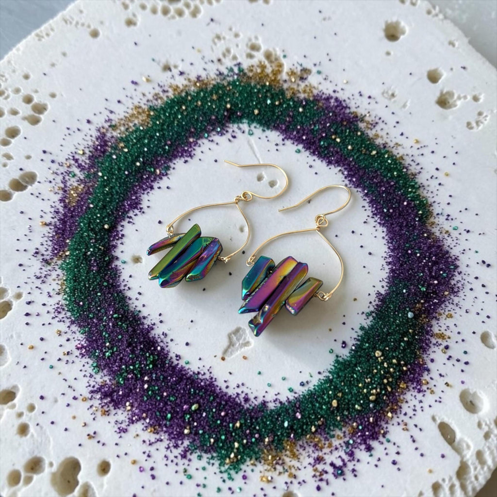Golden Aura Milky Quartz Earrings