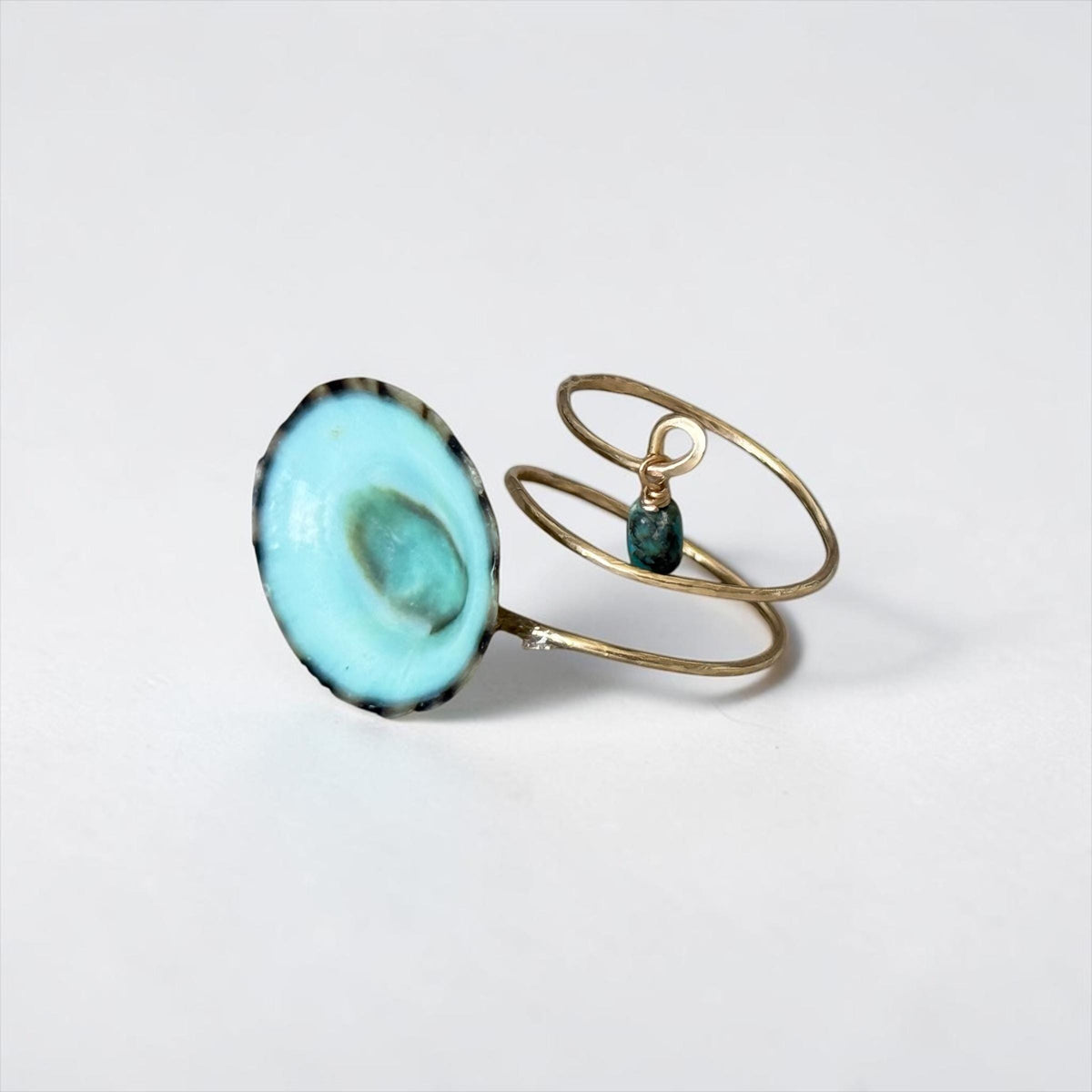 Tidal Opihi Hammered Hawaiian Ring