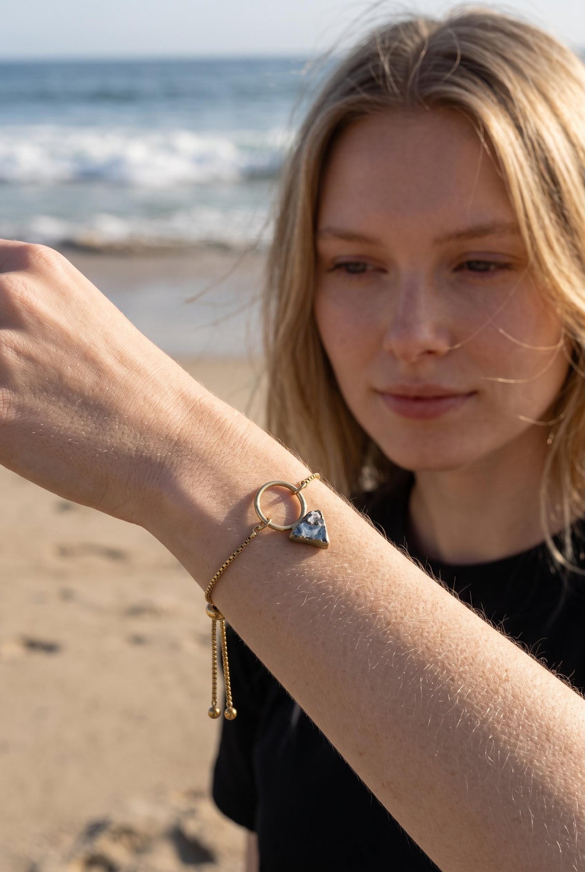 Galaxy in Gold Bolo Bracelet